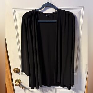 Slinky Island Open Front Black Stretchy Cardigan Size 2X